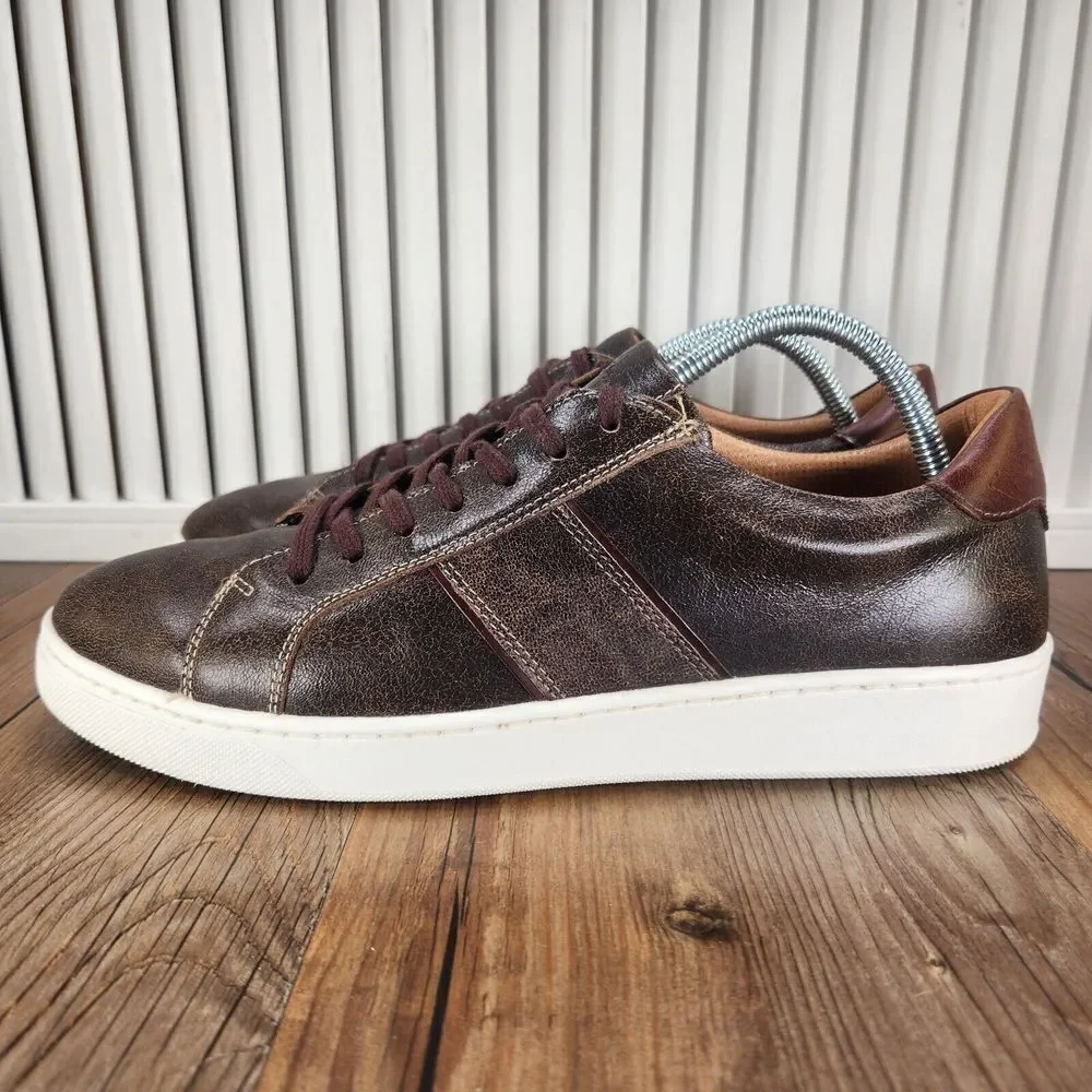 Flag LTD Nappa Glove Men Sz 9.5M Brown Leather Preppy Hipster Low Sneakers Shoes